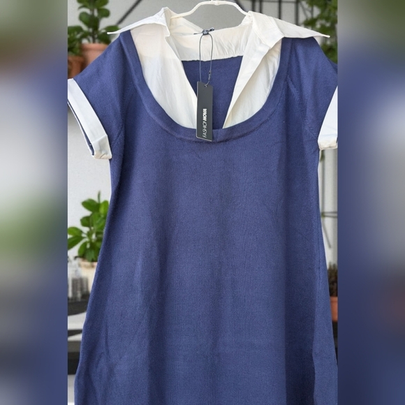 Fashion Nova Aylene Sweater Midi Dress - Navy Size 1X (New) - Picture 11 of 15